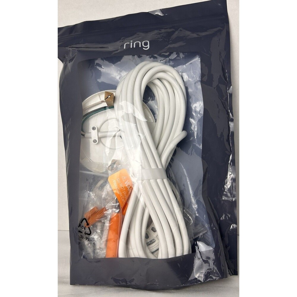 Ring Floodlight Cam Wired Plus / Pro Plug-In Power Mount Kit - White AC Cord New